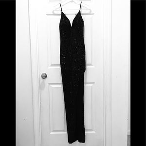 Black long sequin dress